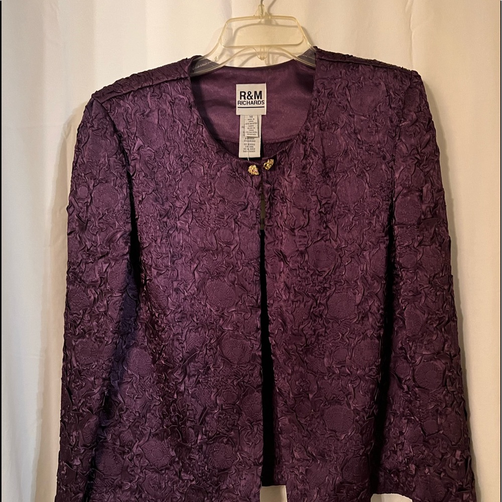 R & M Richards 3Pcs Satin Skirt, Top & Jacket. Size 14 New w/ tag